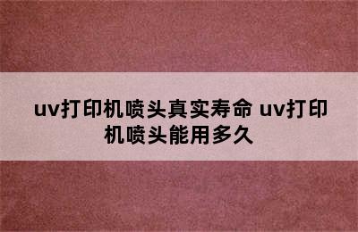 uv打印机喷头真实寿命 uv打印机喷头能用多久